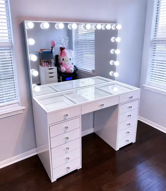 Coiffeuse avec Miroir & Rangement